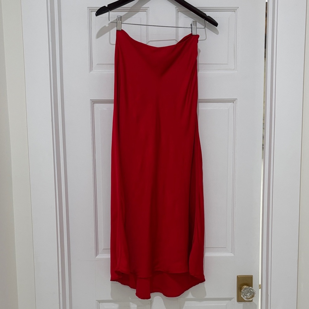 Zara - Red Satin Skirt